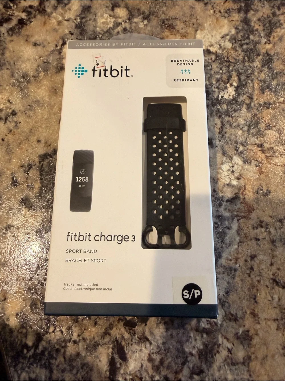 Fitbit Charge 3 Black Sport Band Size Small